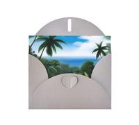POEZJZW Tropical Sky Ecology Lot de 10 cartes de Noël en papier nacré avec enveloppes grises pour remerciement, mariage, Saint-Valentin