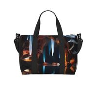 Poezjzw Underground Cave, Sac de voyage, sac de week-end, sac de transport, sac d'hôpital, pour le travail et la livraison de nuit, noir, taille unique, Noir , Taille unique