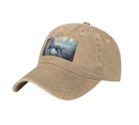 POEZJZW Unicorns On The Run Pattern Casquette de baseball pour hommes et femmes Chapeaux de cowboy réglables Chapeaux de soleil unisexes Noir