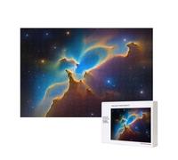 Poezjzw Univers Space Nebul Puzzle classique en bois 300 pièces Décoration d'intérieur moderne Jeu intellectuel 28 x 40 cm