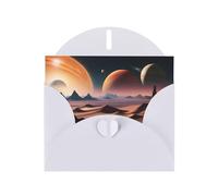 POEZJZW Unknown Planet Lot de 10 cartes de Noël en papier nacré avec enveloppes blanches, cartes de remerciement, mariage, Saint-Valentin
