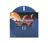 POEZJZW Unknown Planet Lot de 10 cartes de Noël en papier nacré avec enveloppes bleues, cartes de remerciement, mariage, Saint-Valentin