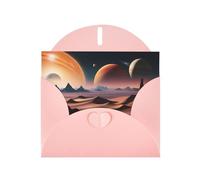 POEZJZW Unknown Planet Lot de 10 cartes de Noël en papier nacré avec enveloppes roses, cartes de remerciement, mariage, Saint-Valentin