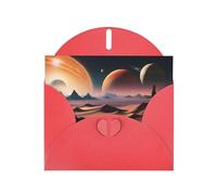 POEZJZW Unknown Planet Lot de 10 cartes de Noël en papier nacré avec enveloppes rouges, cartes de remerciement, mariage, Saint-Valentin