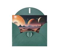 POEZJZW Unknown Planet Lot de 10 cartes de Noël en papier nacré avec enveloppes vert foncé, cartes de remerciement, mariage, Saint-Valentin