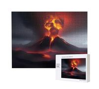 Poezjzw Volcano Eruption Puzzle classique 500 pièces en bois Décoration d'intérieur moderne Jeu intellectuel 38 x 52 cm