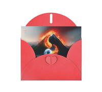 POEZJZW Water And Fire Lot de 10 cartes de Noël en papier Taiji Mountain Pearl avec enveloppes rouges, cartes de remerciement, mariage, Saint-Valentin