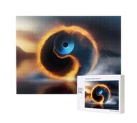 Poezjzw Water And Fire Puzzle classique Tai Chi 500 pièces Puzzle en bois Décoration d'intérieur moderne Jeu intellectuel 38 x 52 cm