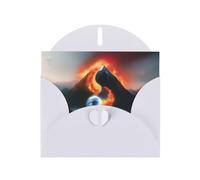 POEZJZW Water And Fire Taiji Mountain Lot de 10 cartes de Noël en papier nacré avec enveloppes blanches, cartes de remerciement, mariage, Saint-Valentin