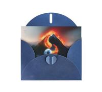 POEZJZW Water And Fire Taiji Mountain Lot de 10 cartes de Noël en papier nacré avec enveloppes bleues, cartes de remerciement, mariage, Saint-Valentin