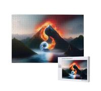Poezjzw Water And Fire Taiji Mountain Puzzle classique pour adulte 1000 pièces Puzzle en bois Décoration d'intérieur moderne Jeu intellectuel 75 x 50 cm