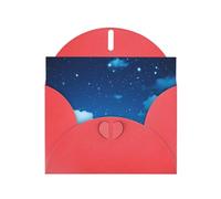 POEZJZW White Cloud Lot de 10 cartes de Noël en papier nacré avec enveloppes rouges, cartes de remerciement, mariage, Saint-Valentin