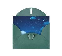 POEZJZW White Cloud Lot de 10 cartes de Noël en papier nacré avec enveloppes vert foncé, cartes de remerciement, mariage, Saint-Valentin