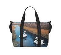 Poezjzw White Swan Sac de Natation Sac de Voyage Sac de Transport Week-end pour Femme Sac d'Hôpital pour Travail et Livraison de Nuit Sac à Bagage Noir Taille Unique Noir Taille Unique, Noir , Taille