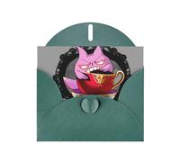 POEZJZW Wicked Fantasy Lot de 10 cartes de Noël en papier nacré avec enveloppes vert foncé, cartes de remerciement, mariage, Saint-Valentin