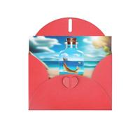 POEZJZW World In A Bottle Lot de 10 cartes de Noël en papier nacré avec enveloppes rouges, cartes de remerciement, mariage, Saint-Valentin