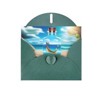 POEZJZW World In A Bottle Lot de 10 cartes de Noël en papier nacré avec enveloppes vert foncé, cartes de remerciement, mariage, Saint-Valentin