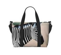 Poezjzw Zebra Looking Around Sac de voyage Weekender Carry On Sac de transport pour femme Sac d'hôpital pour le travail et la livraison Sac de nuit Noir Taille unique Noir Taille unique, Noir , Taille