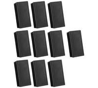 pofaa Plastique rectangulaire Tube Inserts Fin Capuchon de Protection 25x50mm 10 Pcs Noir