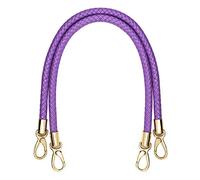 POFET 1 paire de poignées de rechange pour sac à bandoulière, poignées en cuir, sangles de sac à main en corde tressée avec crochets pivotants en métal - Rose