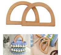 POFET 1 paire de poignées de sac à main en bois faciles à fixer pour sac à main accessoires de bricolage