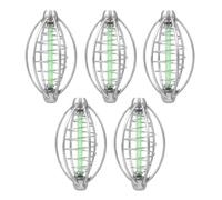 POFET 5 Pièces Mangeoire de Pêche en Ligne, Mangeoire à Appâts de Pêche, Cage à Appâts de Pêche en Acier Inoxydable 6 cm, Ensemble de Panier de Pêche