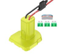 POFET Adaptateur de Roue d'alimentation avec connecteur d'alimentation fusible pour Batterie Ryobi 18V Rc Car Robotics Rc Truck DIY Work for 18V P100 P102 etc Batterie Li-ION et Ni-CD