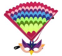 POFET Ailes de Capes d'oiseau en Feutre, Ensemble de Costume d'ailes d'oiseau avec Masque pour Les Yeux en Feutre, Costume de Cape de Flamant de Paon réglable pour fête à thème Halloween Cosplay