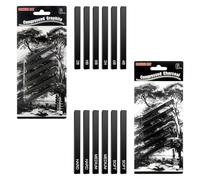 POFET Bâtons de matériau en Graphite, bâtons de Charbon de Bois comprimé, Ensemble de Crayons de Dessin 12 pièces