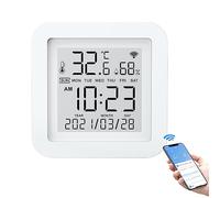POFET Capteur de température Wifi Thermomètre sans fil Thermomètre numérique Prise en charge de l'hygromètre Contrôle de l'application mobile Assistant vocal