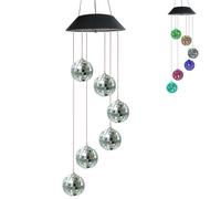 POFET Carillon éolien solaire à changement de couleur changeant de couleur, carillon éolien mobile à énergie solaire, lampe boule disco pour la décoration des chemins paysagers de jardin et des