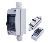 POFET Disjoncteur, Disjoncteur Solaire Photovoltaïque Interrupteur Isolateur PV DC Disjoncteurs électriques avec Boîte de Distribution étanche IP65 2P 16A DC 400V