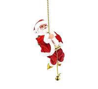POFET Électrique Animé Escalade Santa Claus sur Perles Chaîne Musical Figure Mobile Ornement De Noël