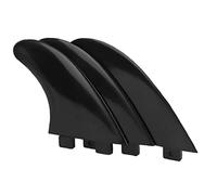 POFET Ensemble d'ailerons de planche de surf noir blanc vert couleur ensemble d'ailerons de surf de 3 palmes avec base Futures G5 Fin Longboard