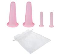 POFET Ensemble de thérapie par ventouses pour Le Visage en Silicone, Ensemble de ventouses pour Le Visage Rose pour Le Visage, Les Joues, Le Menton, Les Yeux et Les lèvres (4 pièces)