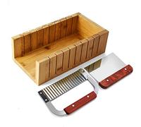 POFET Ensemble d'outils de savon 'coupe-savon', kit de coupe de pain et de barre avec trancheuses droite et ondulée en acier inoxydable