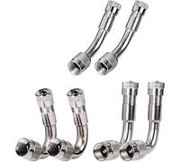 POFET Extension de valve - Adaptateur d'angle pour roue de voiture, moto, vélo, camion, 3 sortes (argenté)