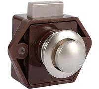 POFET Loquet à bouton poussoir pour armoire, meuble ou placard, sans clé pour camping-car, caravane, camping-car (marron)