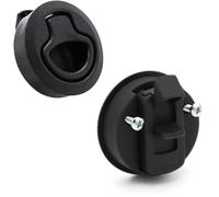 POFET Loquet rond de 50 mm pour camping-car, bateau, trappe marine, quincaillerie d'armoire, plastique, noir