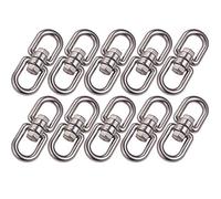 POFET Lot de 10 anneaux pivotants en acier inoxydable M4 304 à double extrémité pour suspendre les chaises pivotantes, balançoire, laisse pour chien