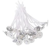 POFET Lot de 100 mèches de bougie pré-cirées - 7,5 cm - Naturel - Pour la fabrication de bougies