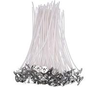 POFET Lot de 100 mèches de bougie pré-cirées, mèches cirées naturelles de 15 cm pour la fabrication de bougies DIY
