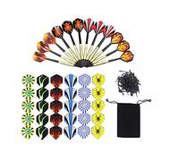 POFET Lot de 12 fléchettes Souples pour Cible électronique avec 100 Pointes de Rechange en Plastique Noir et Un Sac de Rangement