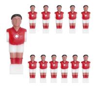 POFET Lot de 12 pièces de football de table pour homme - Accessoires de baby-foot - Parfait pour les joueurs de tournoi - Pièces de rechange Rouge
