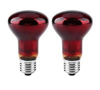 POFET Lot de 2 Ampoules chauffantes pour Reptiles Lampe Infrarouge Durable Lumière Rouge pour Animaux domestiques Reptiles et Amphibiens lézards Tortue araignées Serpents caméléons 220-240V (100W)