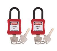 POFET Lot de 2 cadenas de sécurité rouges isolés en plastique pour isolation énergétique