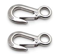 POFET Lot de 2 crochets américains robustes en acier inoxydable 0,2T-304 avec loquet, charge de travail 300 kg