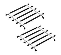 POFET Lot de 2 Dessous de Plat pour Plans de Travail de Cuisine, Protecteur de Plan de Travail de Cuisine, Dessous de Plat en Acier Inoxydable pour poêles Chaudes avec Base antidérapante (Noir)