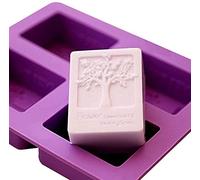 POFET Lot de 2 moules à savon en silicone en forme d'arbre de vie 4 cavités carrés
