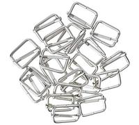 POFET Lot de 20 Boucles Coulissantes Rectangulaires pour Fabrication de Sacs à Main, à Dos, à Bagages - Accessoires de Bricolage (Argent, 32 x 16 x 2,8 mm)